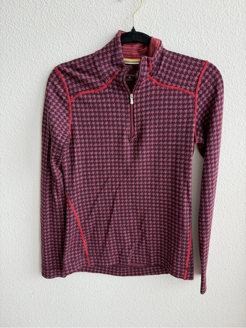 Smartwool QuarterZip Houndstooth Small Flaws